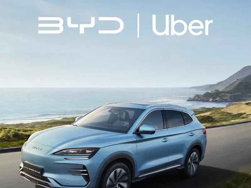 Uber و BYD تشكلان تحالفاً لإدخال 100.000 سيارة كهربائية على مستوى العالم