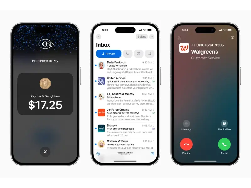 Apple の新機能：通話とメールにブランド表示