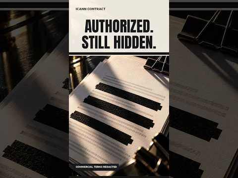 ICANN Authorized a Software Deal. Three Terms Stay Hidden.