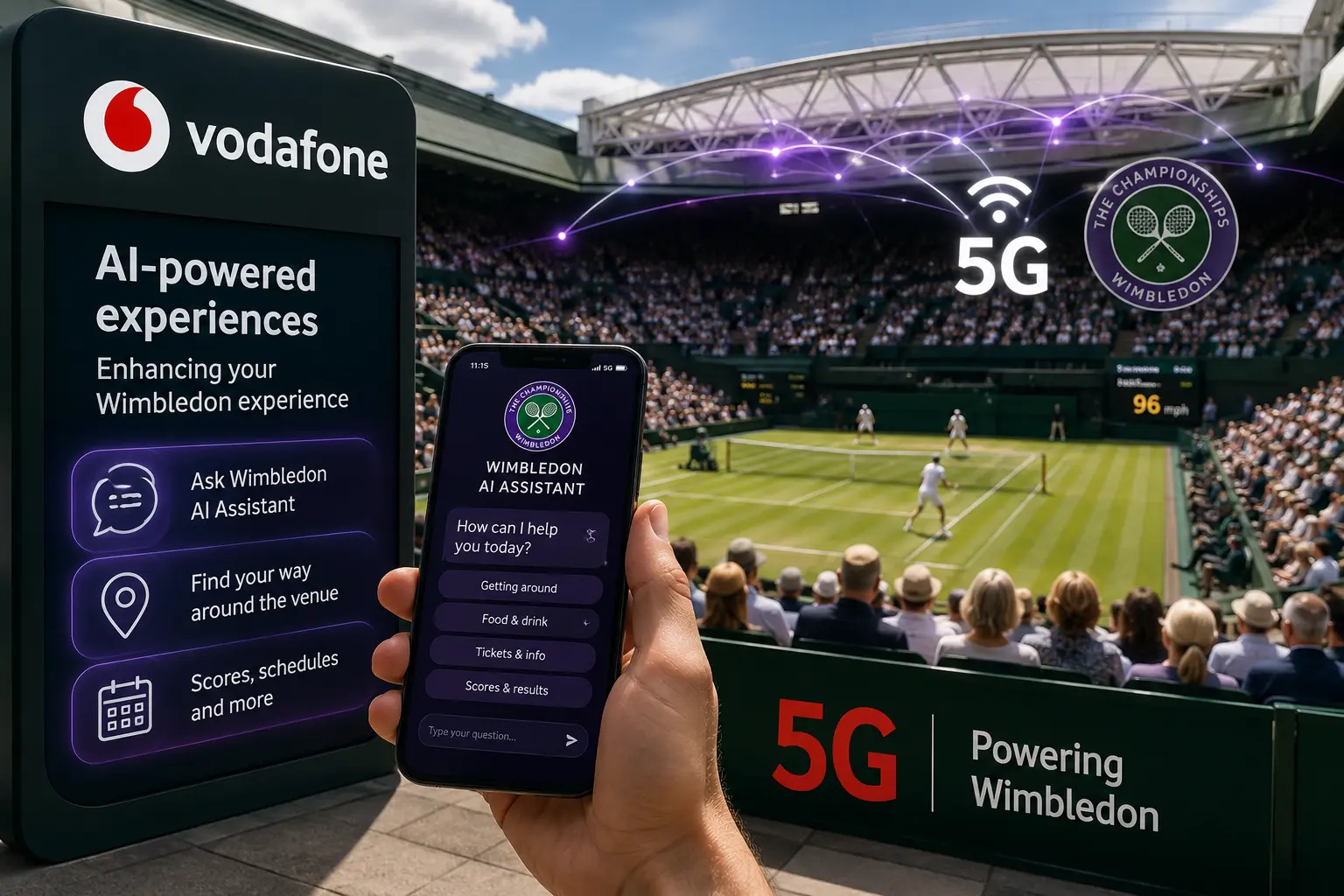 Vodafone تحول ويمبلدون إلى منصة اختبار للاتصالات والذكاء الاصطناعي