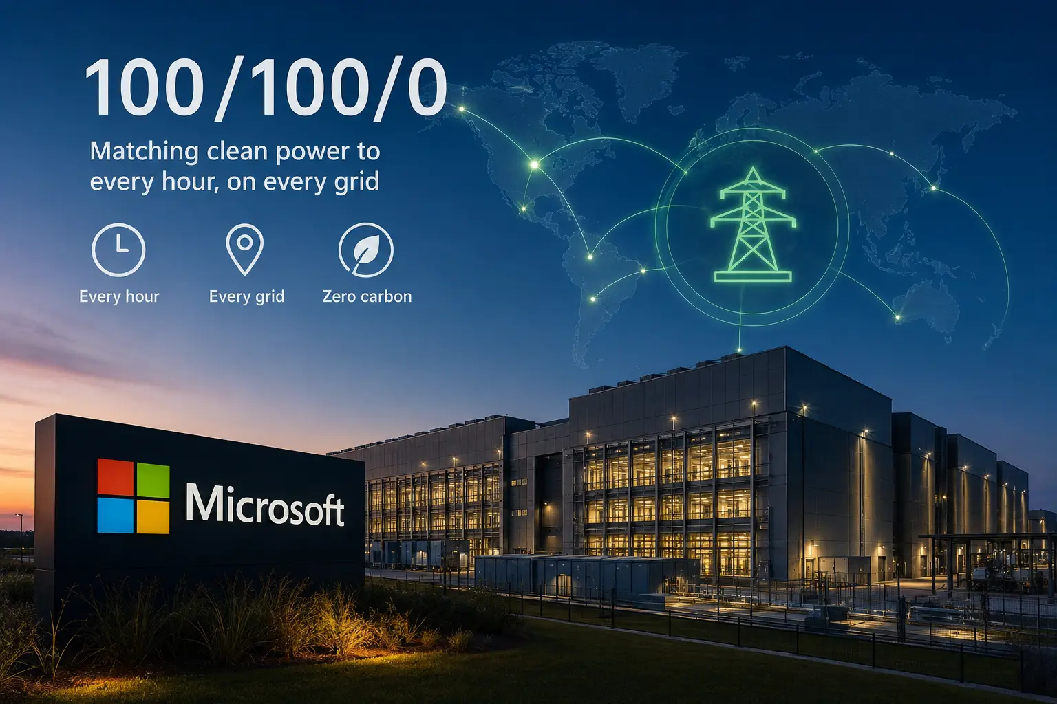 Microsoft تدرس تأخير هدفها للطاقة النظيفة لكل ساعة