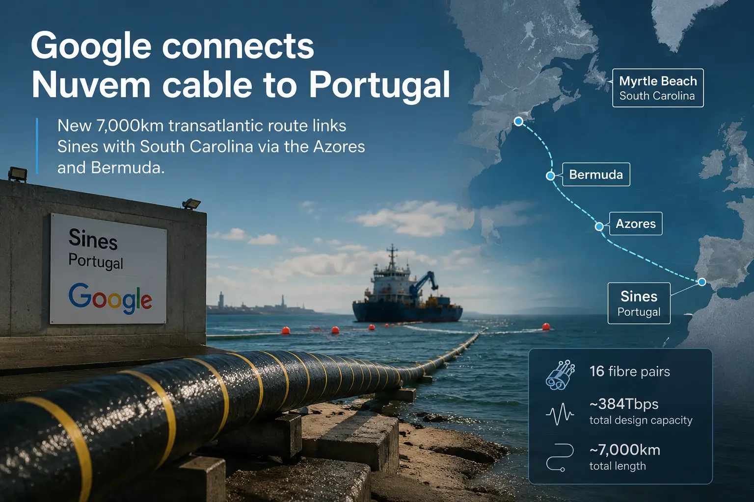 Google conecta cabo Nuvem a Portugal