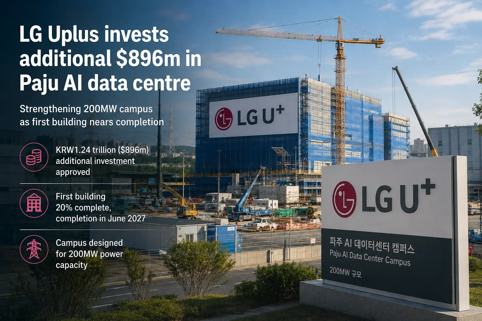LG Uplus、パジュの AI データセンターに8億9,600万ドルを追加投資