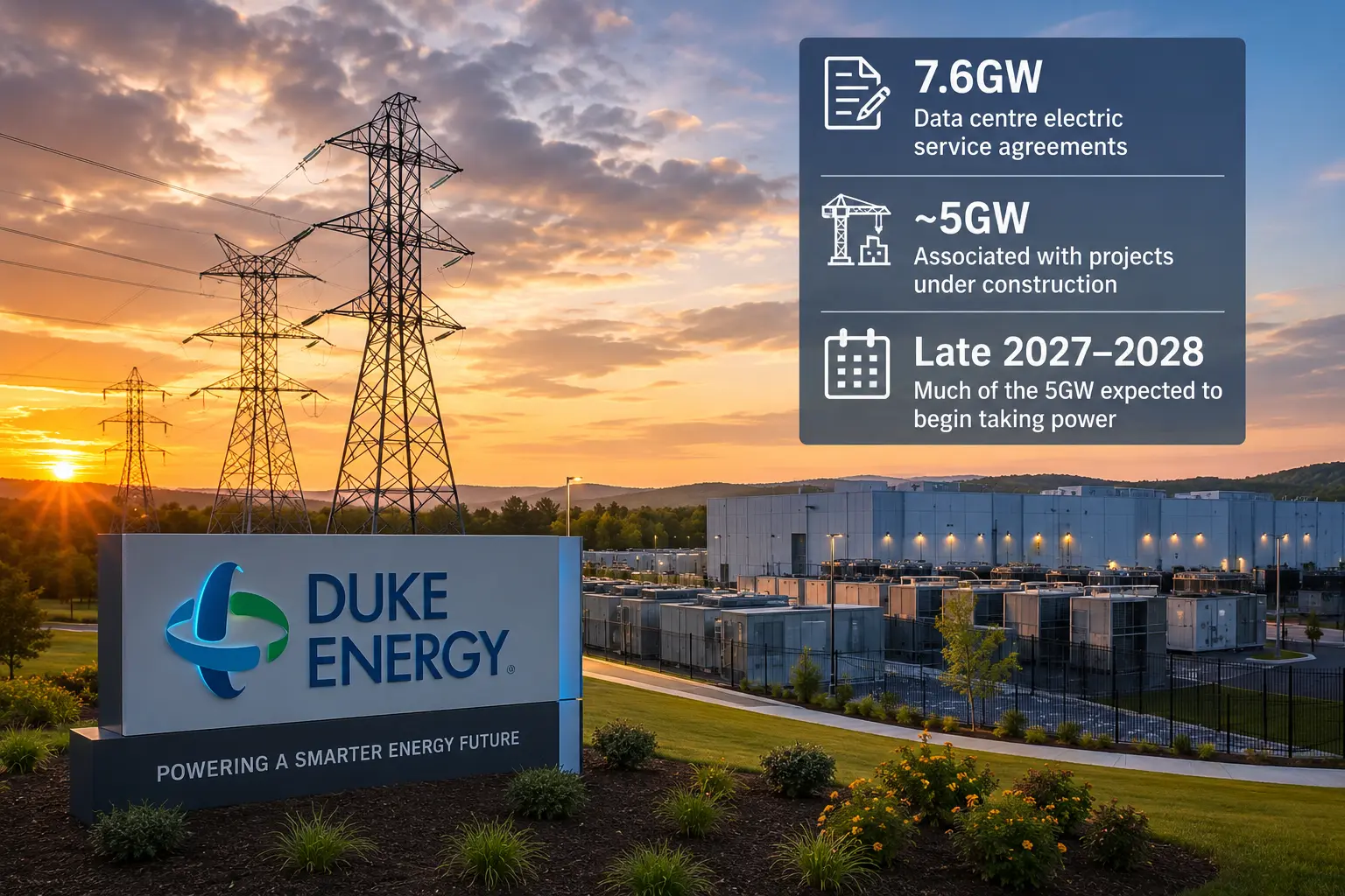 Соглашения Duke Energy по дата-центрам достигли 7,6 ГВт