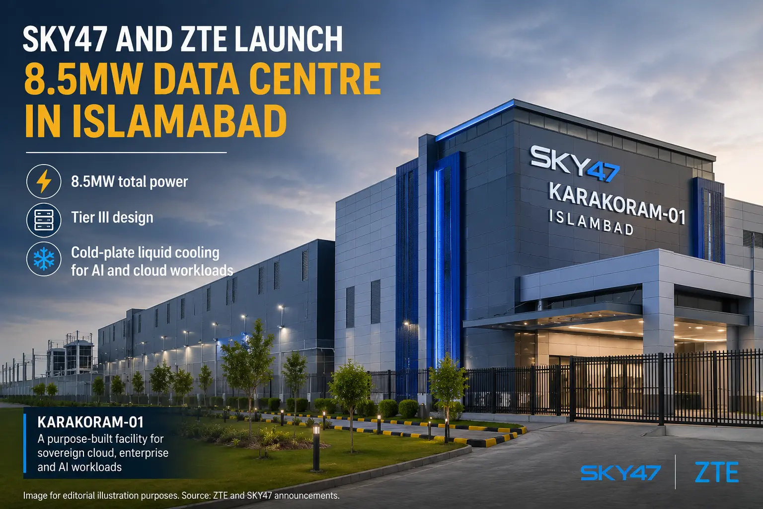 SKY47 وZTE تطلقان مركز بيانات بقدرة 8.5 ميجاواط في إسلام آباد