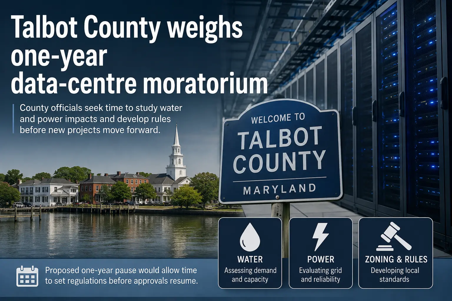Talbot County erwägt einjähriges Rechenzentrums-Moratorium