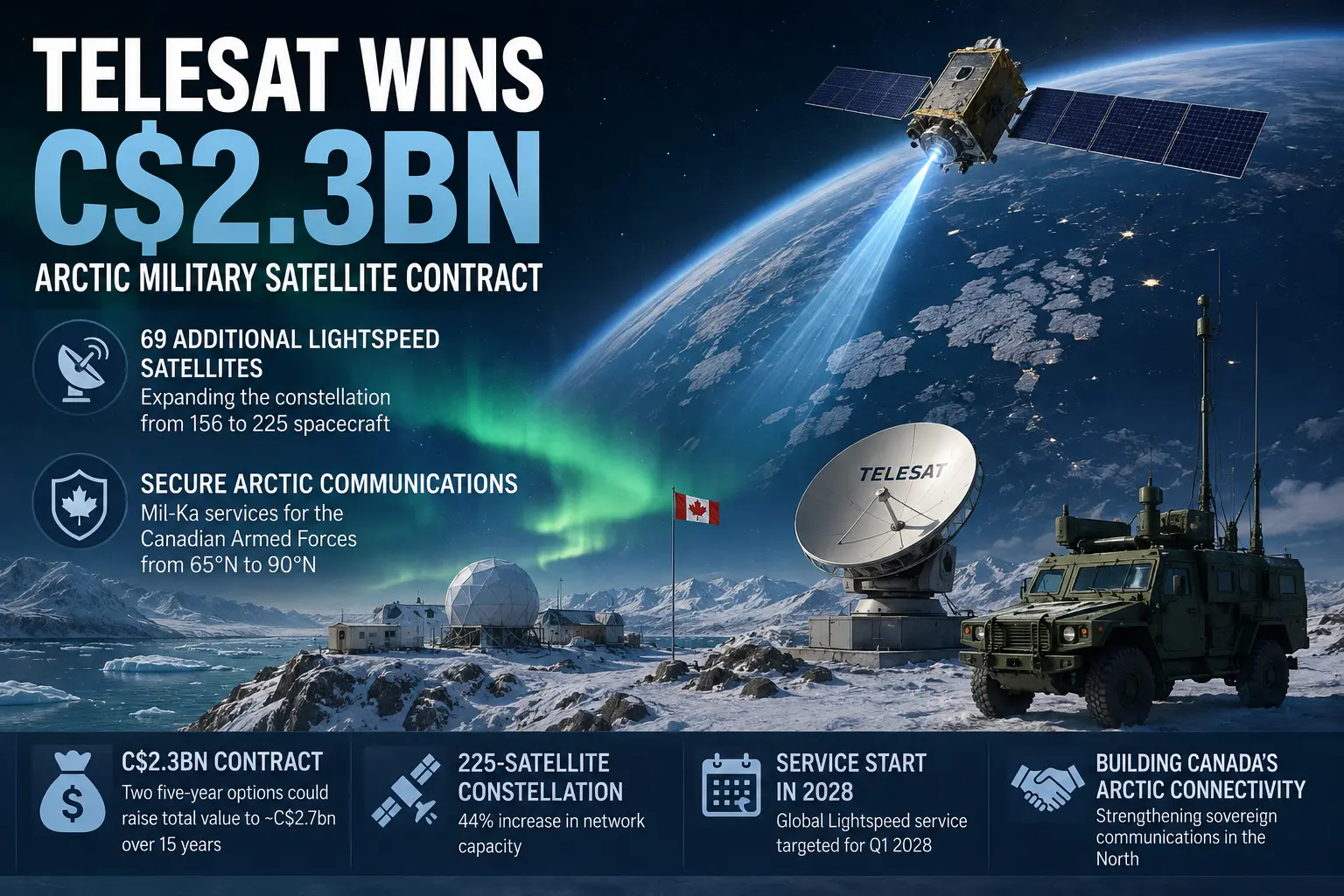 Telesat تفوز بعقد أقمار قطبية بقيمة ٢٫٣ مليار دولار كندي