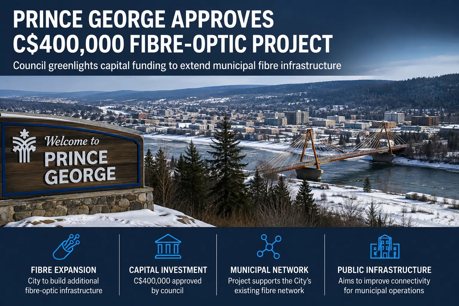 Prince George aprova link de fibra de C$ 400.000 para a Northern Health