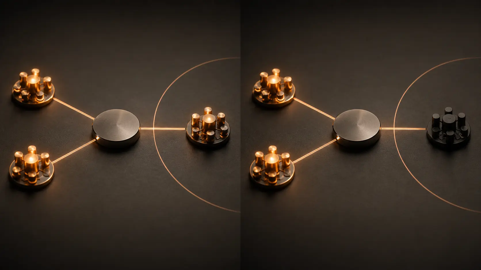 One unchanged network token connects to two lit external endpoint clusters and an in-region endpoint shown first lit and then temporarily dark, exposing a missing policy time window.