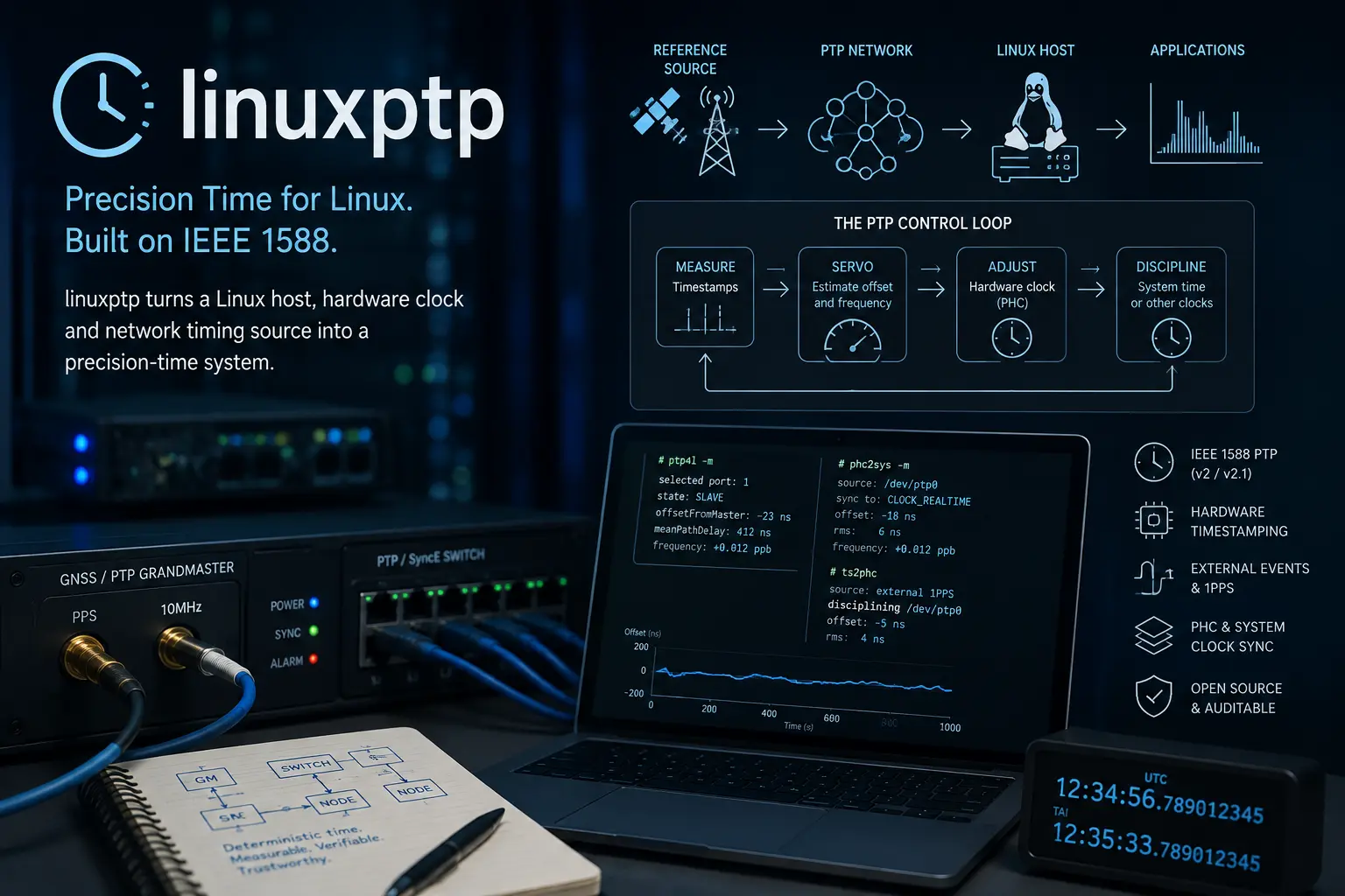 linuxptp وحلقة التحكم خلف الوقت الدقيق
