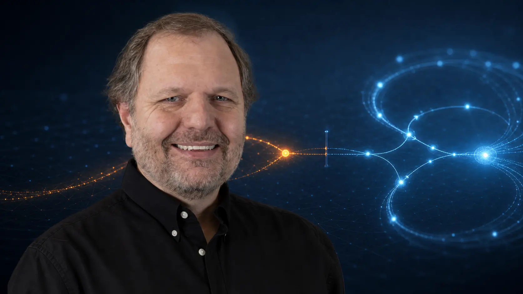 David C. Lawrence in an AI editorial portrait beside a bounded amber cache path and a separate blue authoritative refresh loop