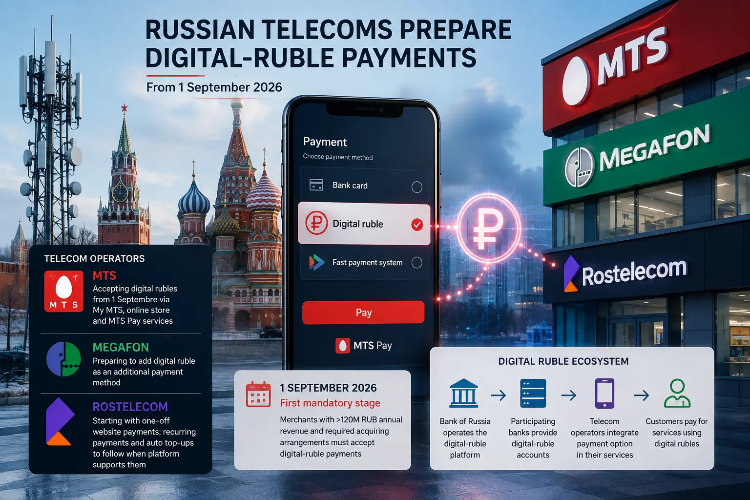 Telecom de Rusia: pagos con rublo digital