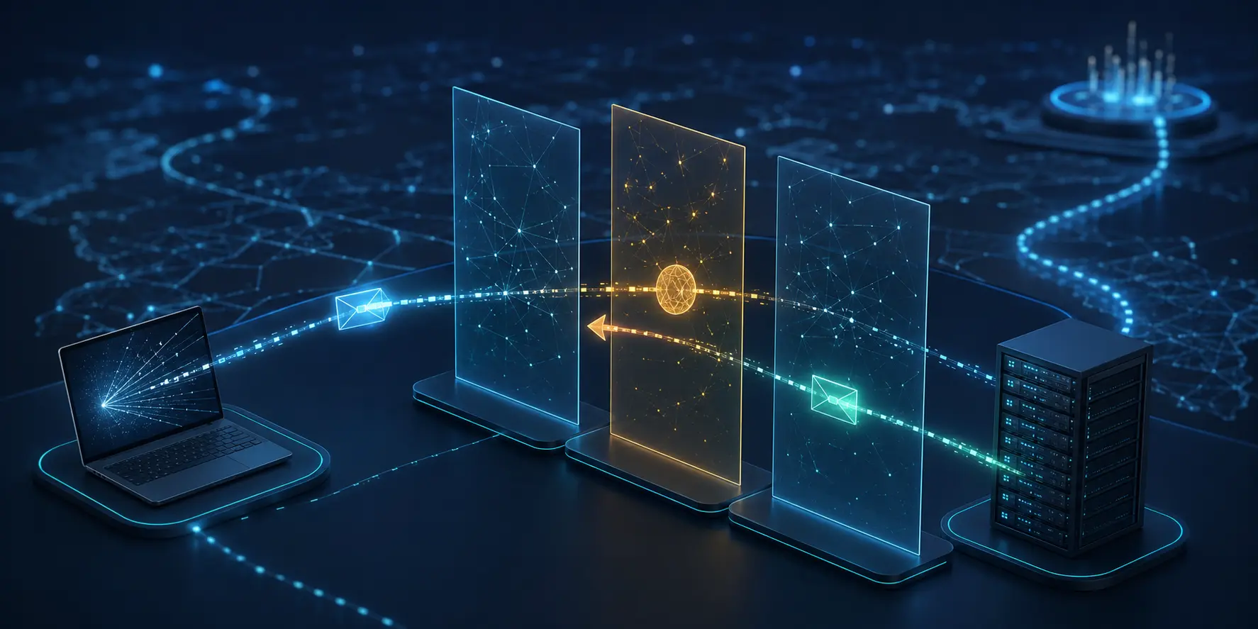 A client and edge server exchange an Initial, an ODCID-bound Retry, and a returning token across three distinct evidence checkpoints.