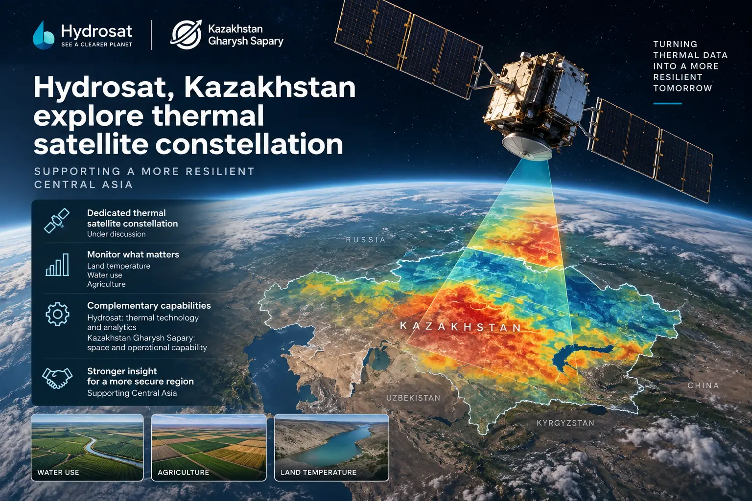 Hydrosat とカザフスタン、熱赤外衛星コンステレーションを検討