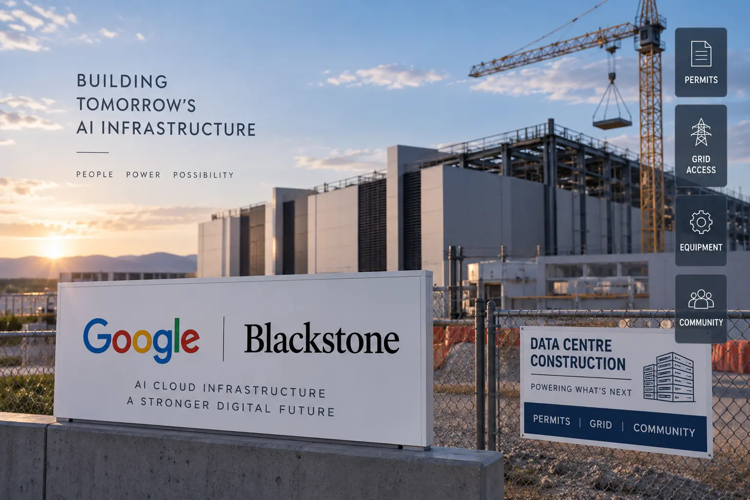 مشروع GOOGLE وBlackstone يواجه تأخيرات في مواقع مراكز البيانات