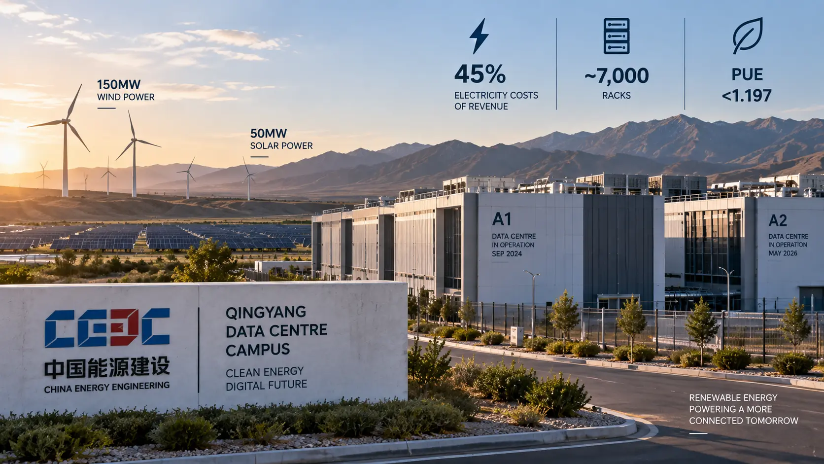 Custos de energia do Data Center de Qingyang equivalem a 45% da receita