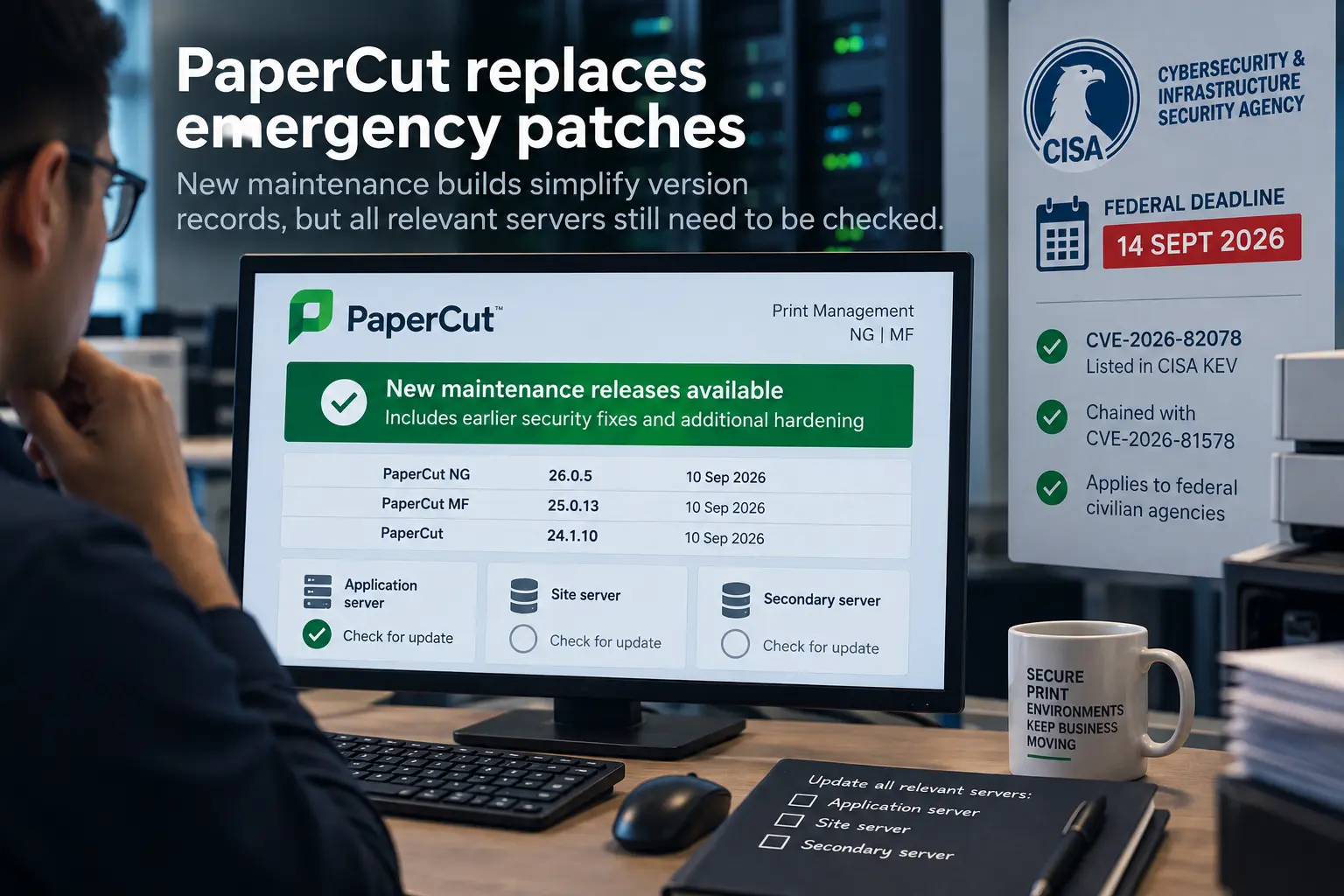 PaperCut sustituye los parches de emergencia tras vencer el plazo de CISA