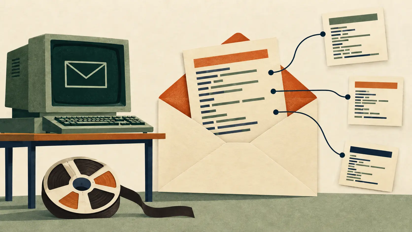 O programa chegava por email. As peças que faltavam vinham junto.