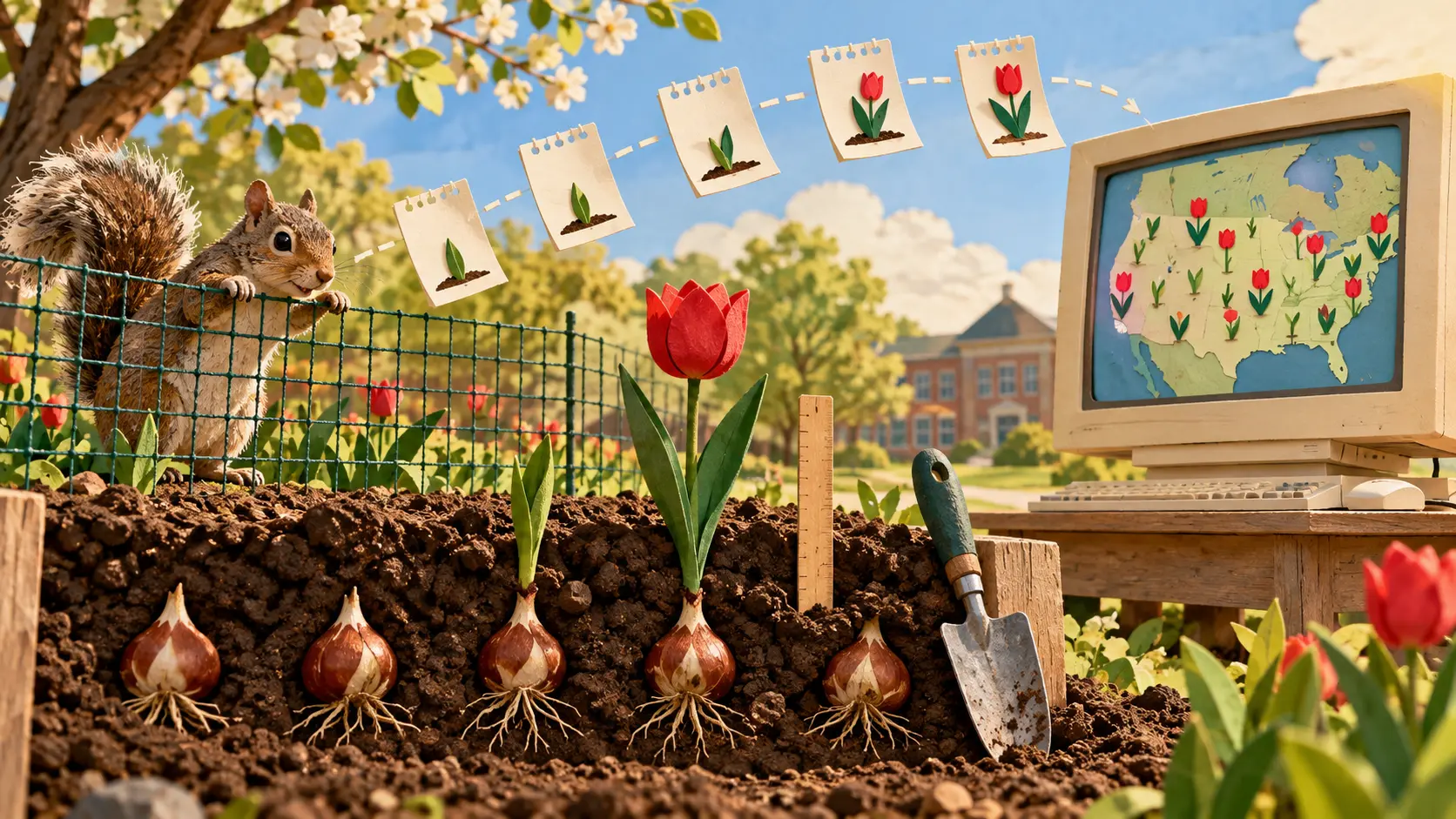Der Frühling ging online. Die Eichhörnchen wollten Mittagessen.