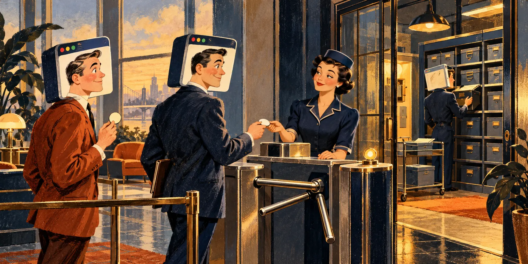 تبويبان عند الباب نفسه، والمتصفح يوزع الأدوار