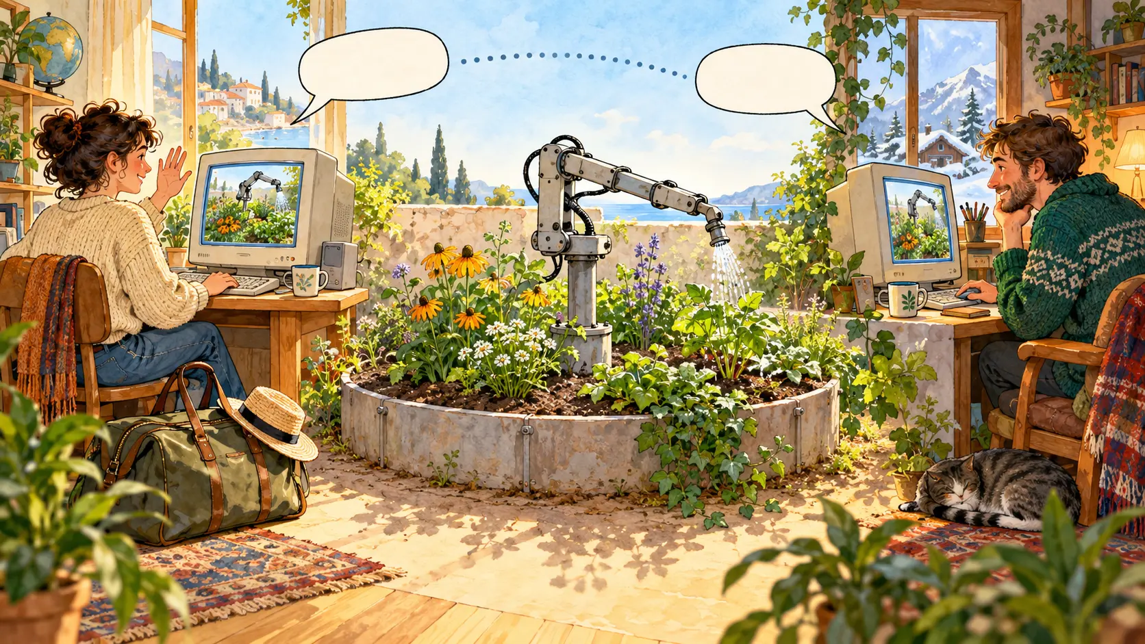 旅行に出るので、サイトの水やりをお願いします