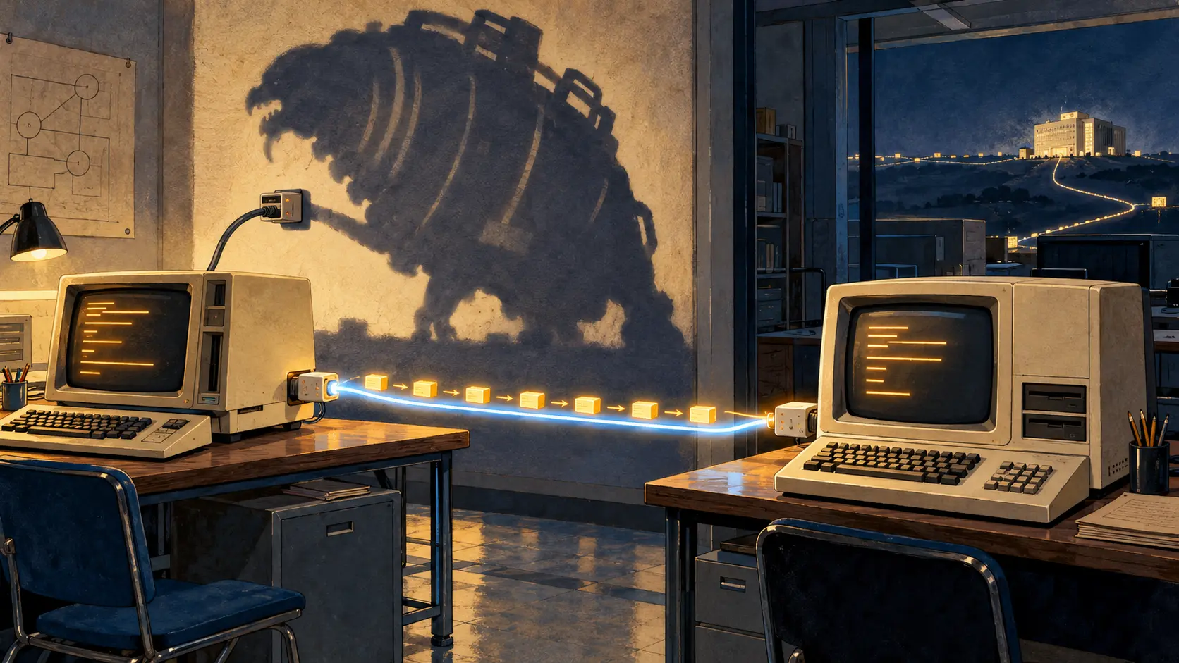 La red local era rápida. El monstruo TCP corría por la imaginación.