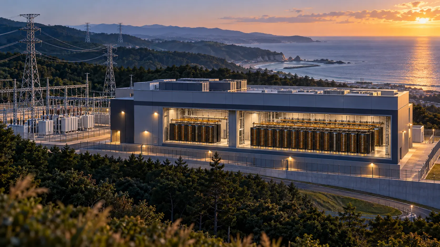 À Futaba, le plan passe de 32 à 96 serveurs. Le raccordement reste à 2 MW.