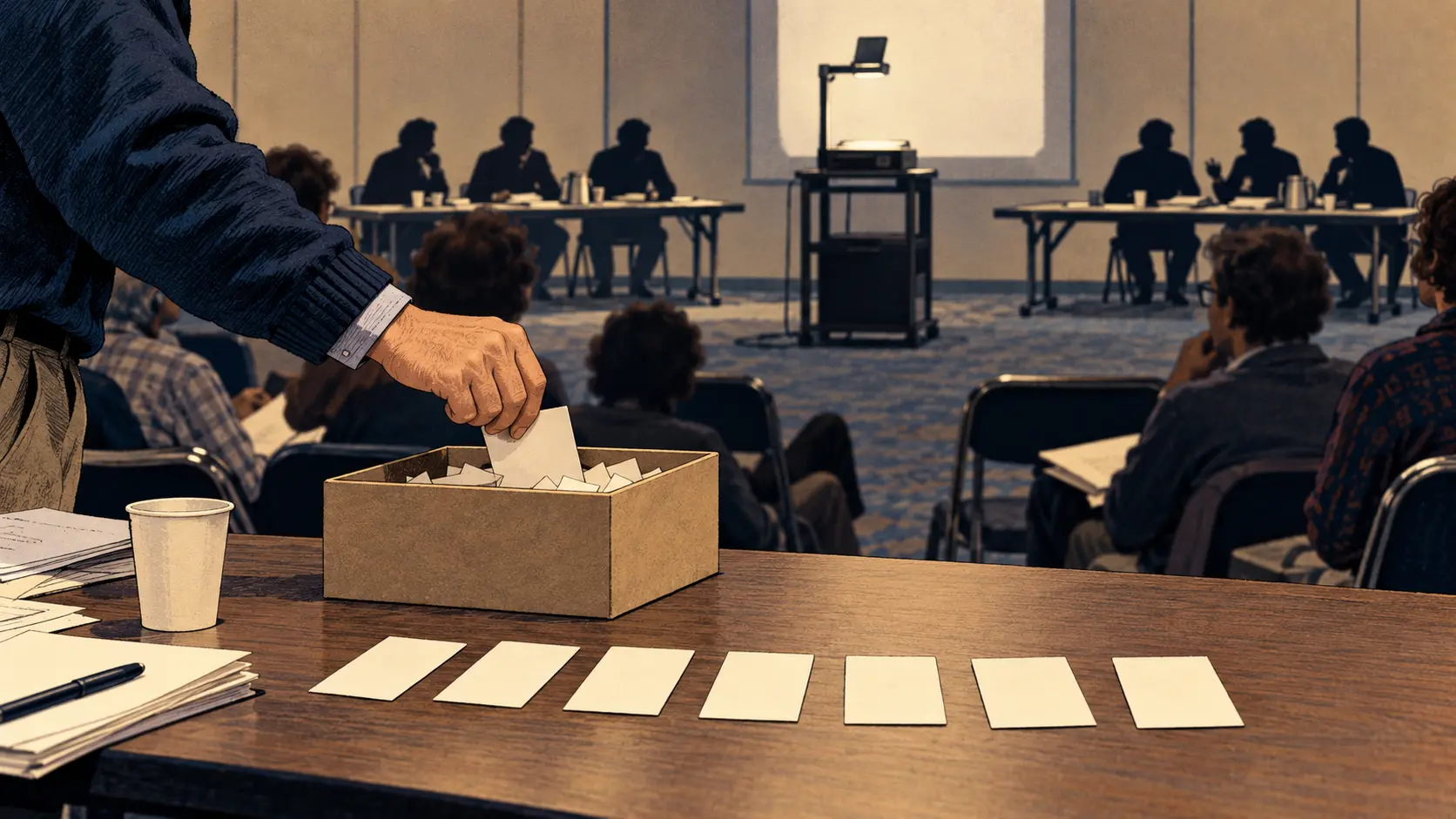 No Voter Roll. Seven Nominators Chosen by Lot.