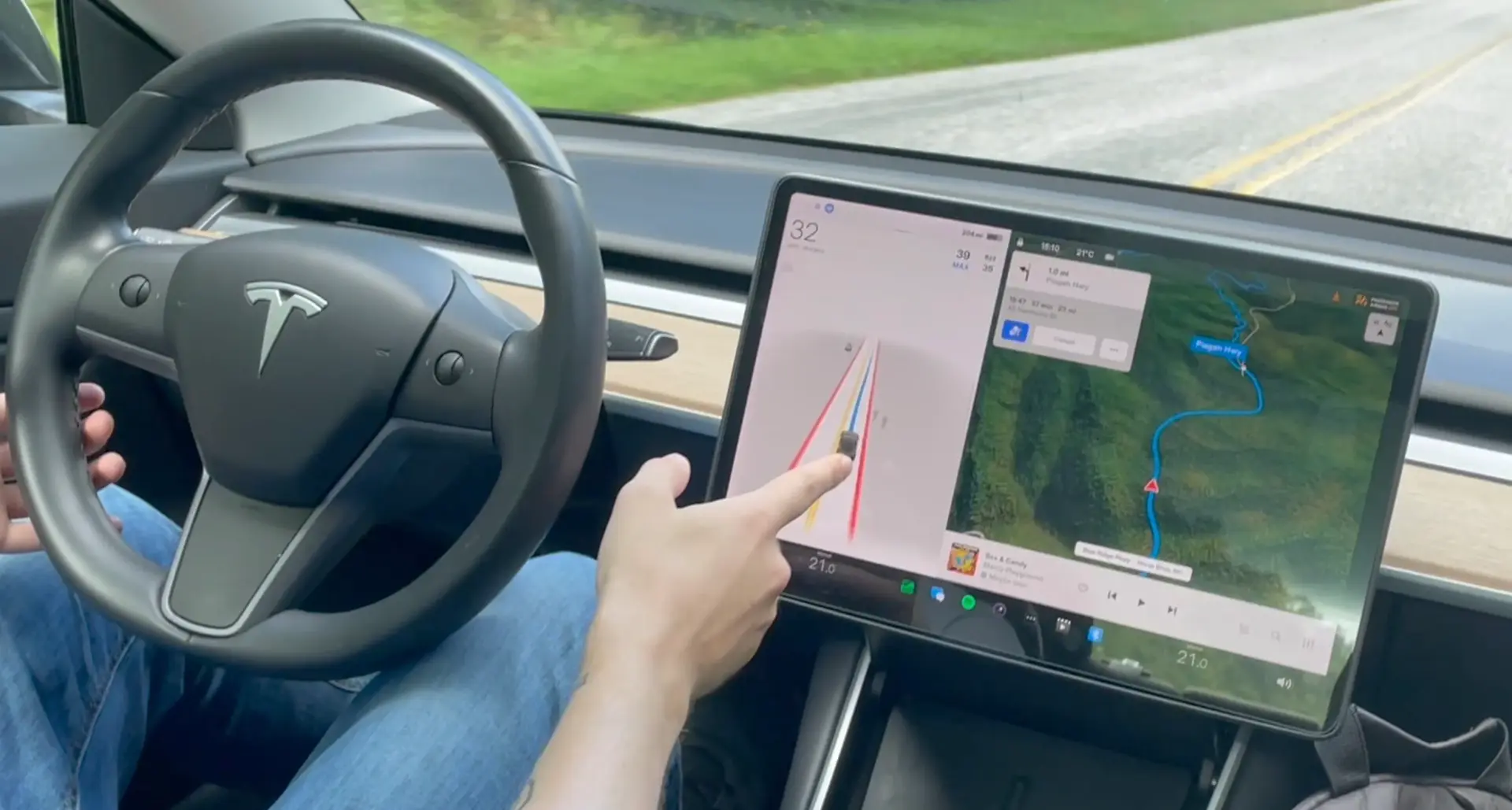 مشاة Tesla-FSD-Beta في جبال بلو ريدج