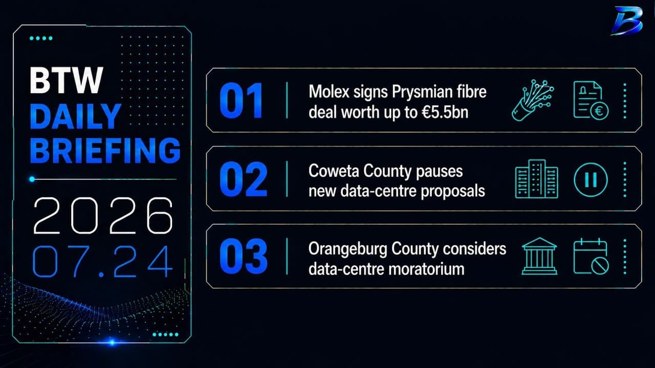 Daily briefing | Fibre supply and data centre moratoriums reshape infrastructure
