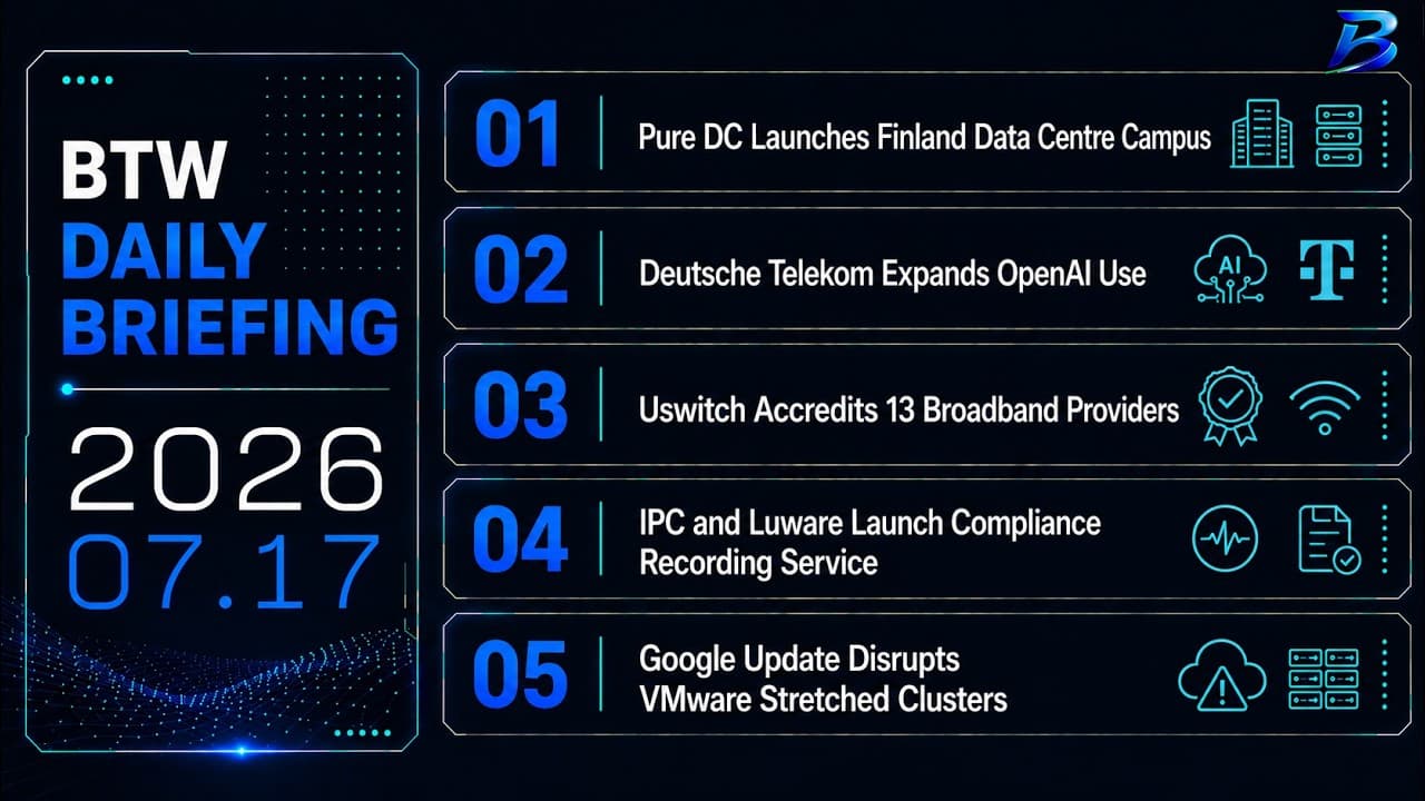 Daily briefing | Data centres, AI tools and cloud resilience reshape infrastructure