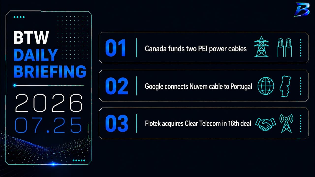 Daily briefing | Power cables, subsea connectivity and telecom consolidation reshape networks