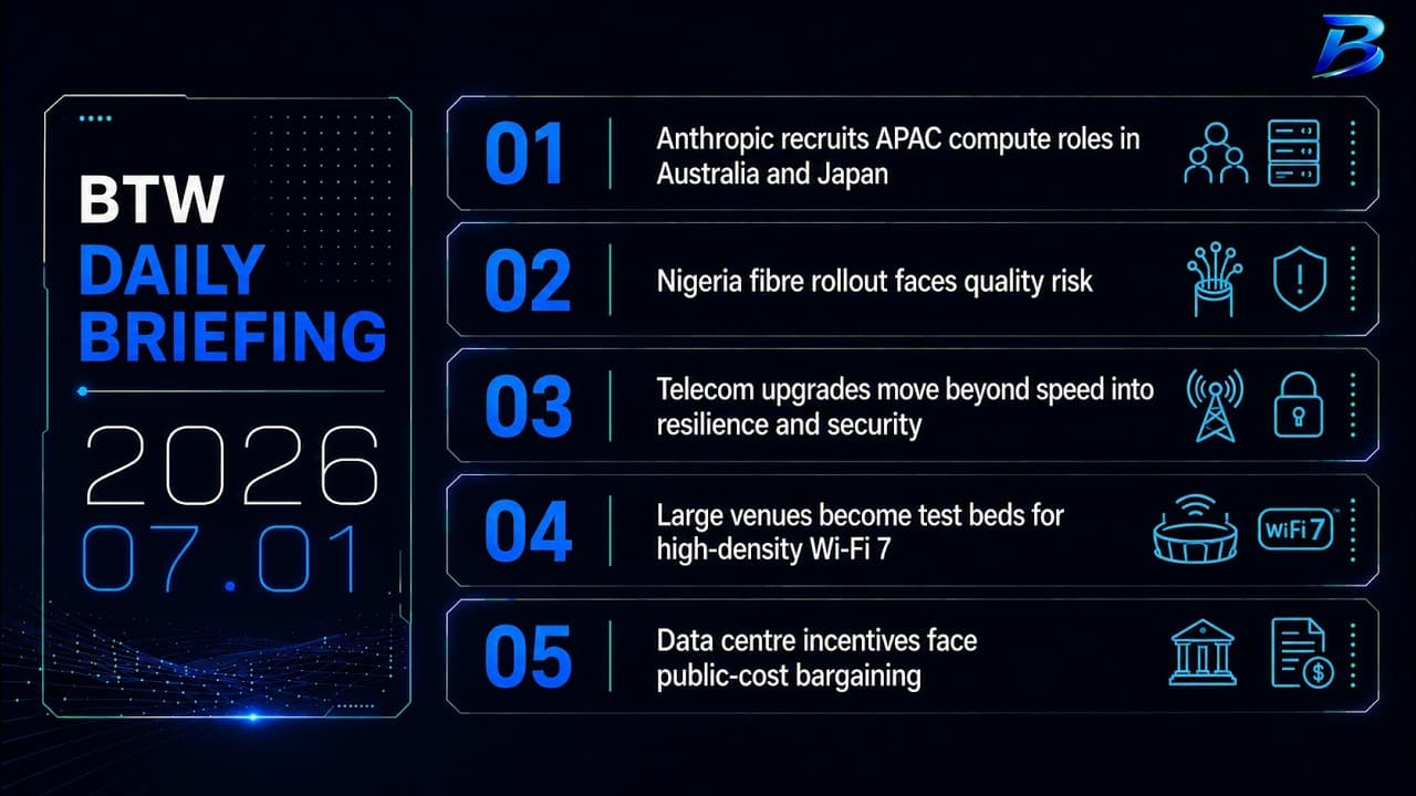 Daily briefing | AI compute, fibre quality and telecom resilience reshape infrastructure
