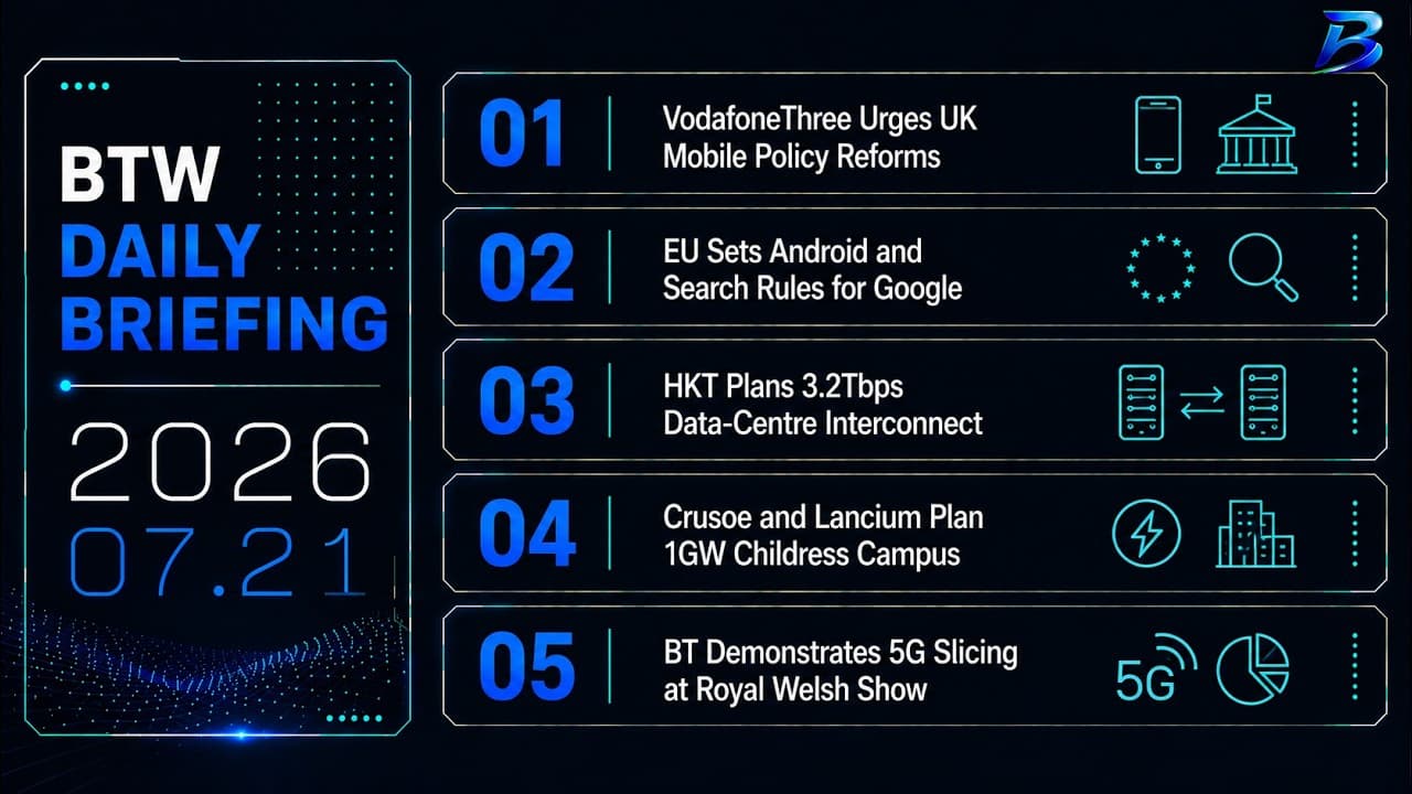 Daily briefing | Mobile reform, platform rules and data centre links shape networks