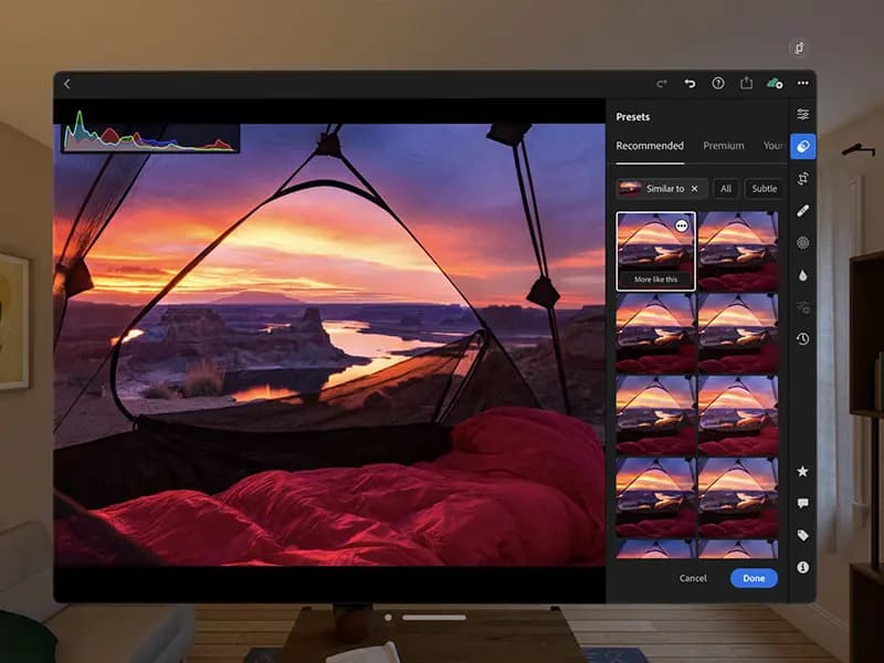 Noticias: Adobe lleva Lightroom y Firefly AI a Apple Vision Pro