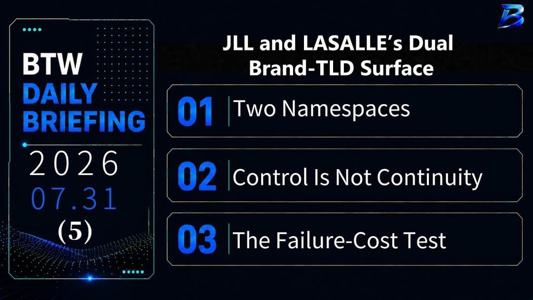 JLL and LASALLE: Two Brand Domains, One Continuity Test