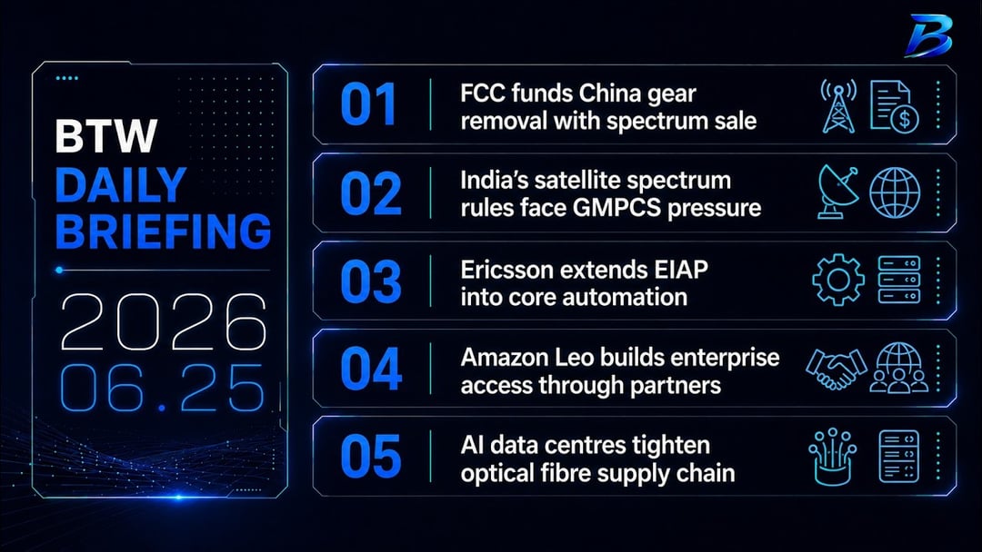 Daily briefing | Telecom security, satellite rules and fibre supply reshape networks