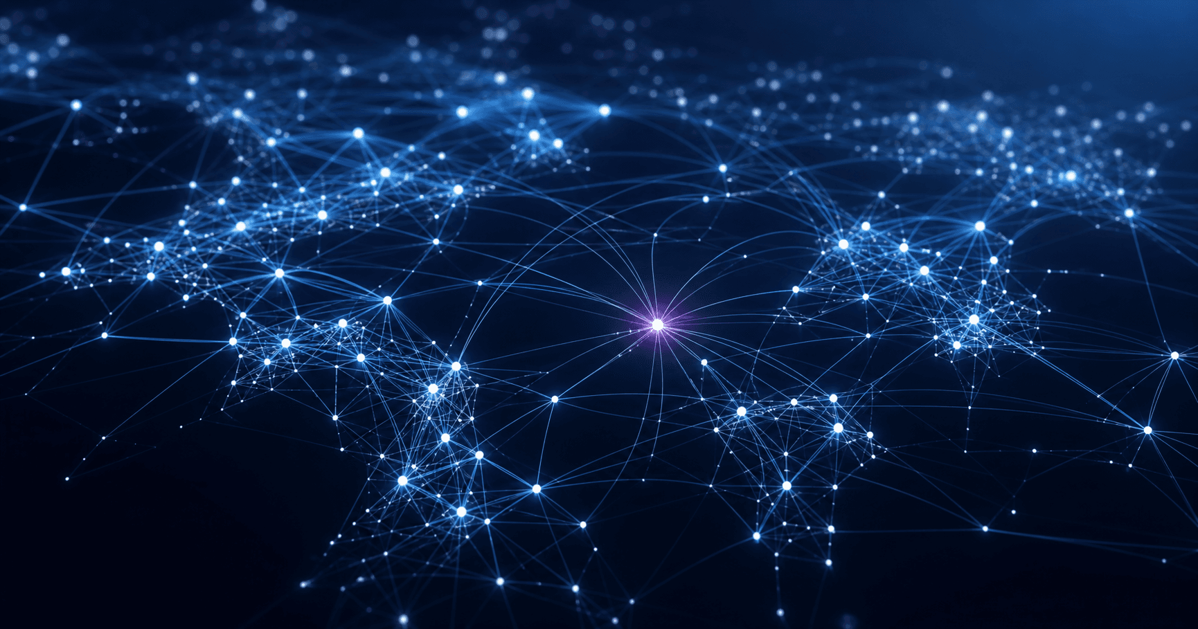 An abstract network infrastructure visualization representing registry and routing data flows, with a faint node labeled AS210409 at the center, symbolizing the latent operational potential of an inactive ASN holder.