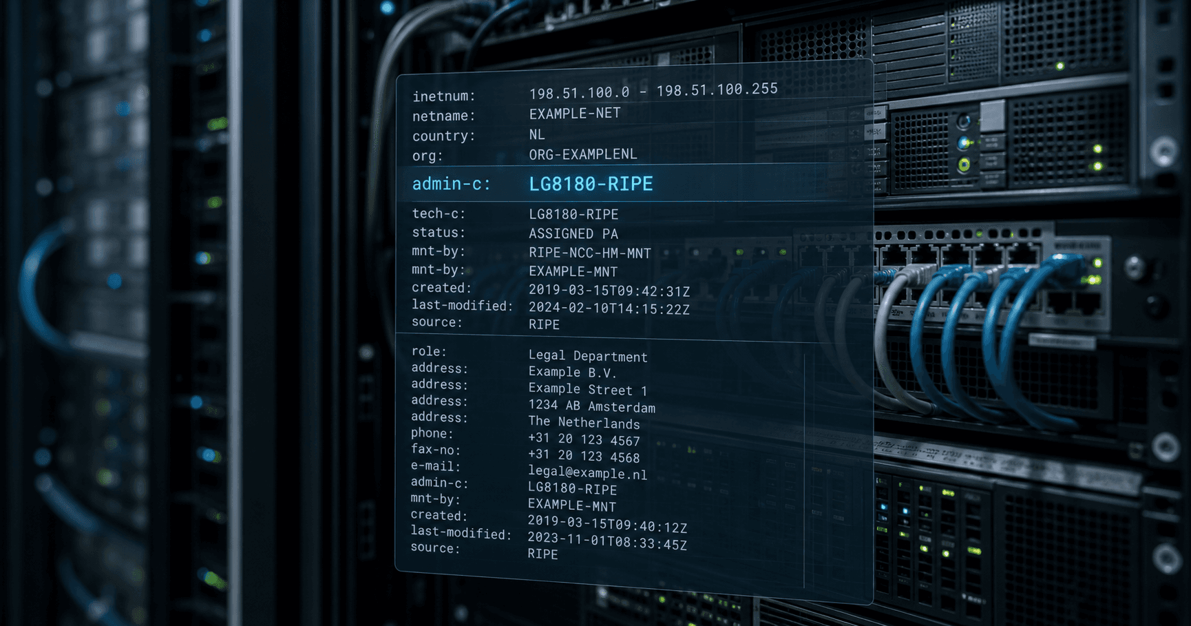 AI-generated editorial image for Katarzyna Zalucka showing the public operating context described by verified sources: She serves as the publicly registered administrative contact for AS210287 in the RIPE database.