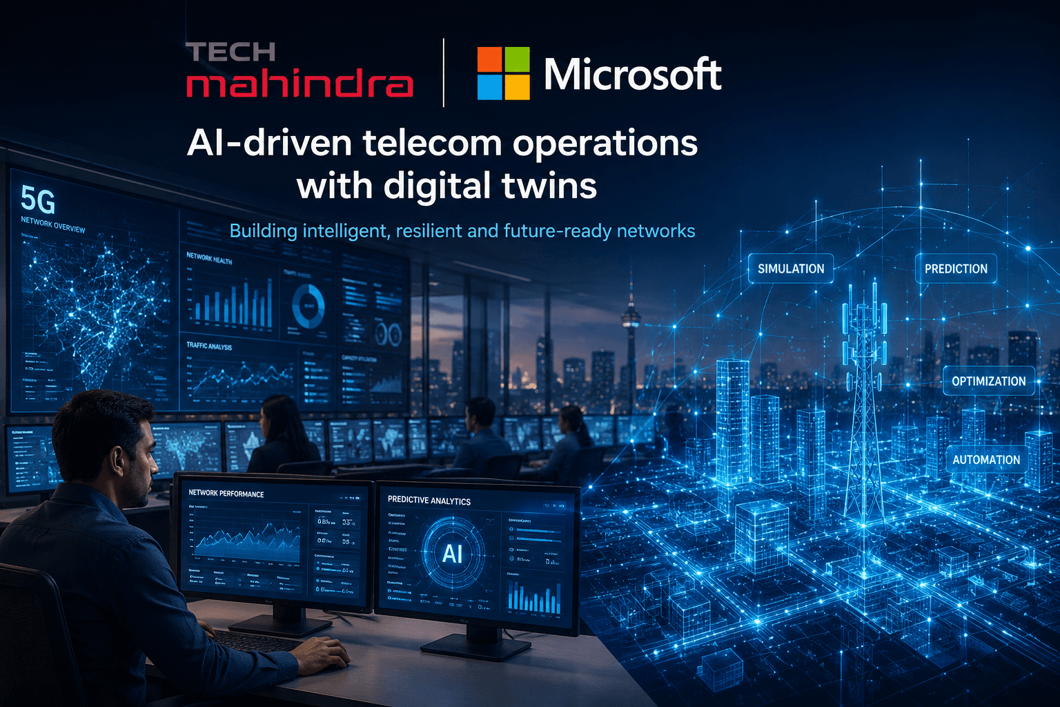 Tech Mahindra et Microsoft font progresser les opérations télécom pilotées par l'IA avec des jumeaux numériques