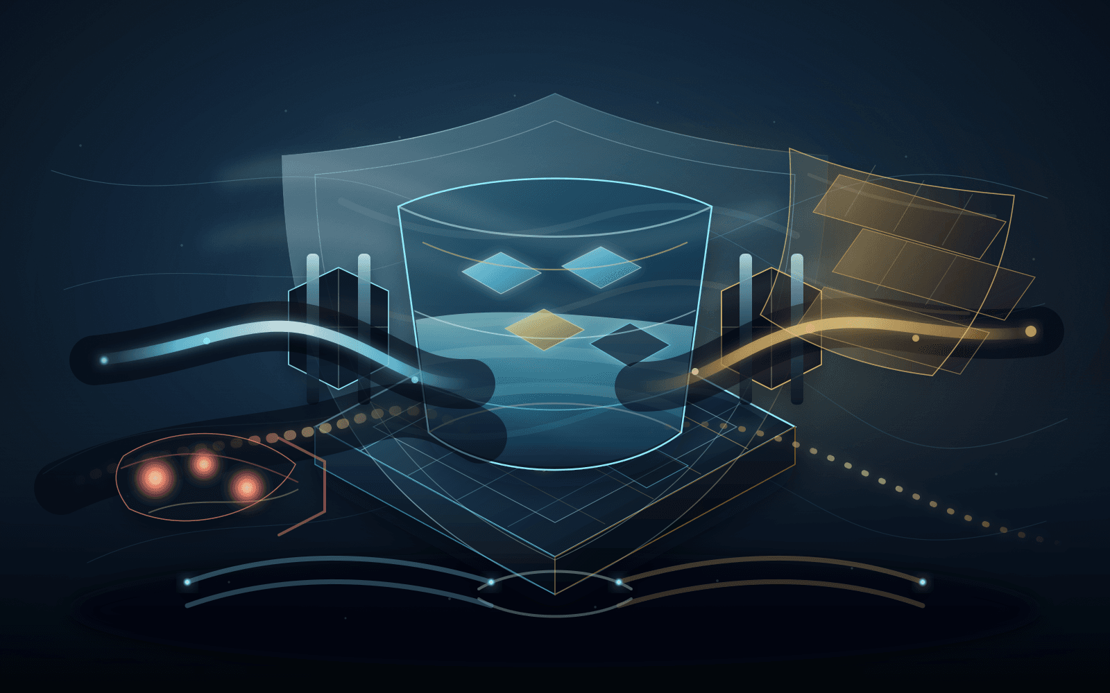 Abstract dark institutional illustration of a scarce address reservoir inside a transparent conservation shield, with ledger geometry, allocation gates, liquidity channels, pressured entrant nodes, protected incumbent blocks, and audit rails.
