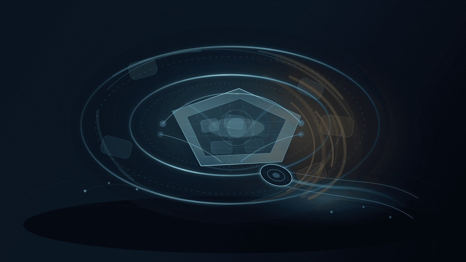 An abstract reserve vault protects a blue registry ledger while amber deficit flows and member oversight nodes surround it.