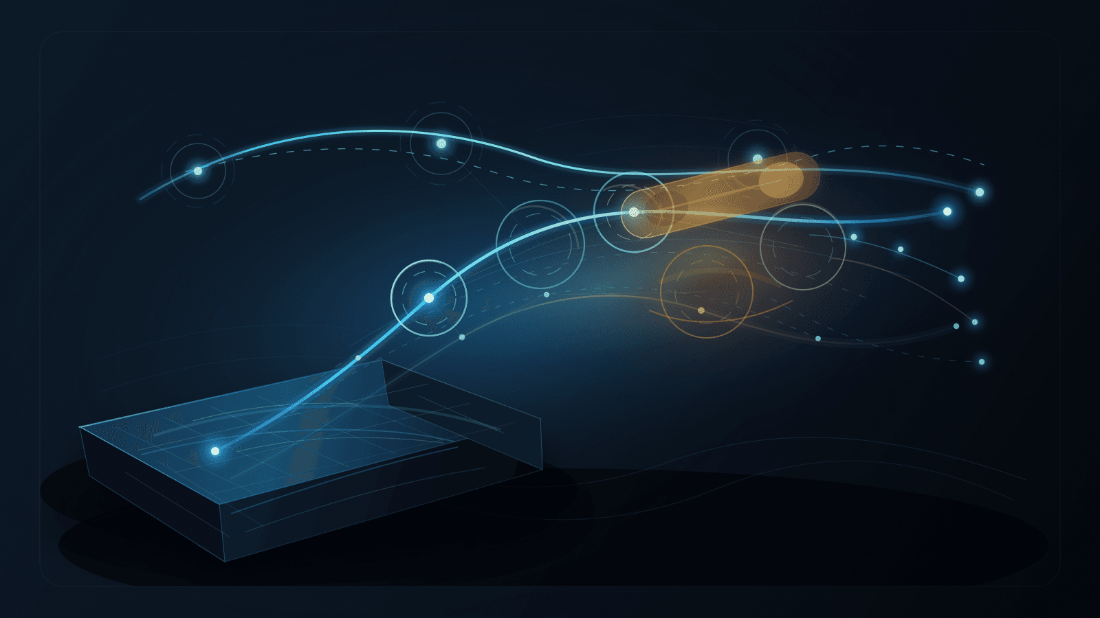 Abstract ARIN RPKI governance-risk scene with a cool registry ledger, luminous certificate rings, route-origin arcs, stable validation path, amber governance shadow and separate delegated-control path.