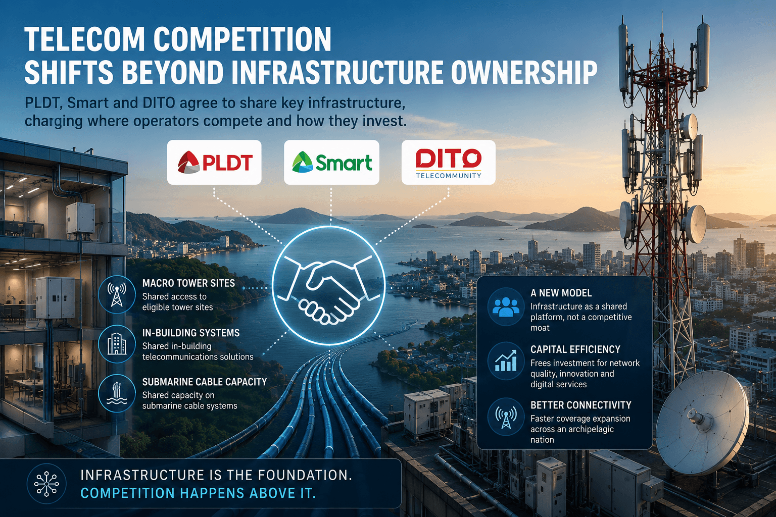 Telecos filipinas comparten torres y cable en primer acuerdo entre competidores
