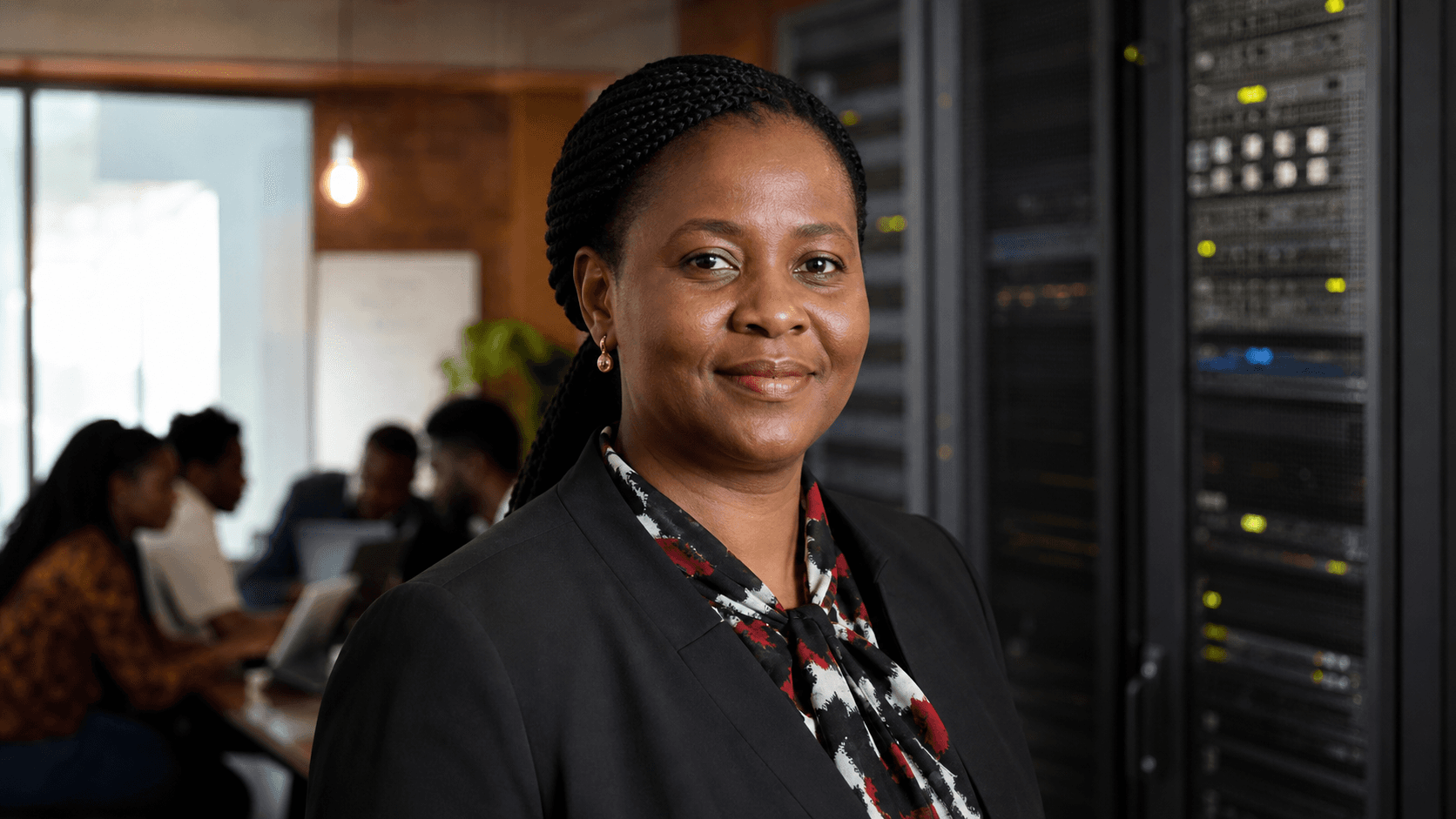 Dorcas Muthoni in an editorial portrait for a profile on African technology capacity-building.