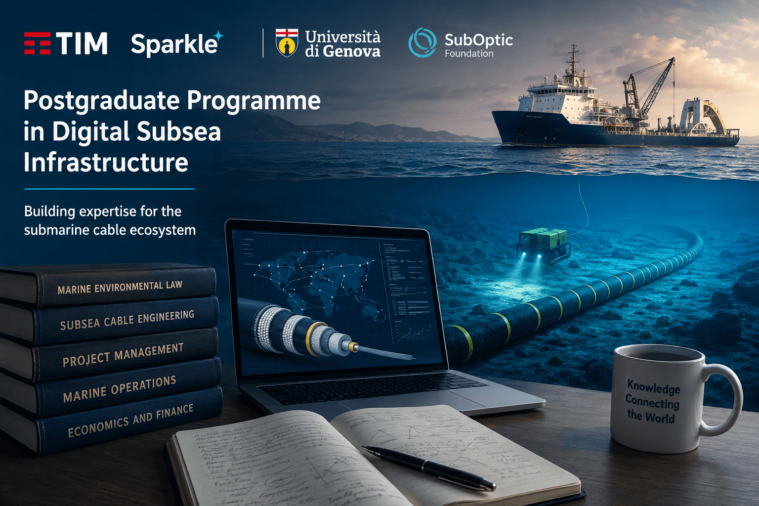Sparkle y la Universidad de Génova lanzan un curso sobre cables submarinos