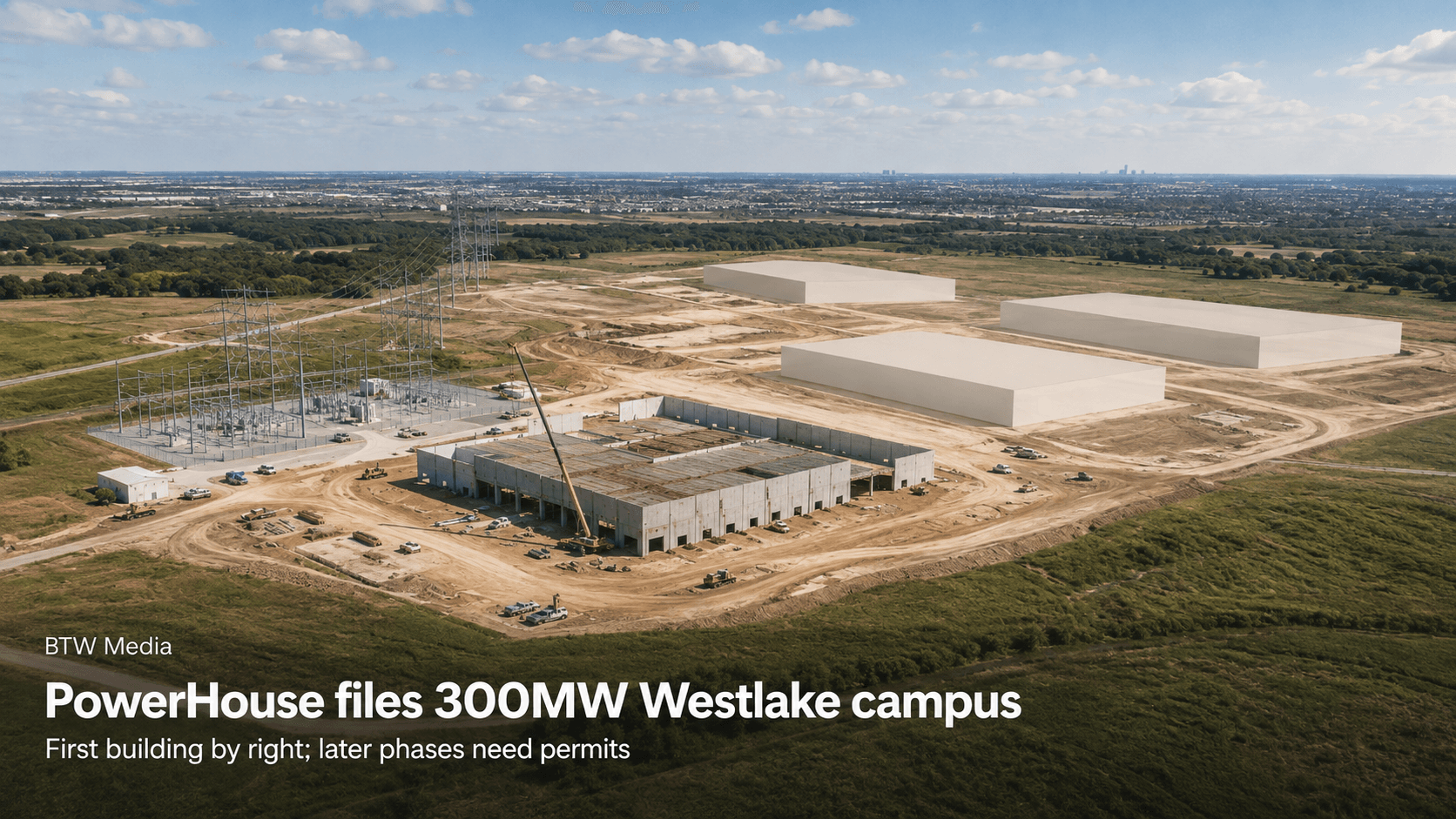 PowerHouse plant 300-MW-Rechenzentrumscampus in Westlake