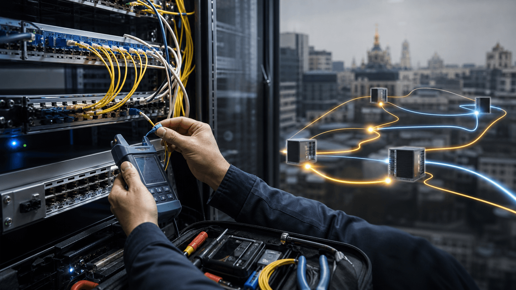 KIEVLINE valora la fibra de Kiev en rutas, racks y reparación