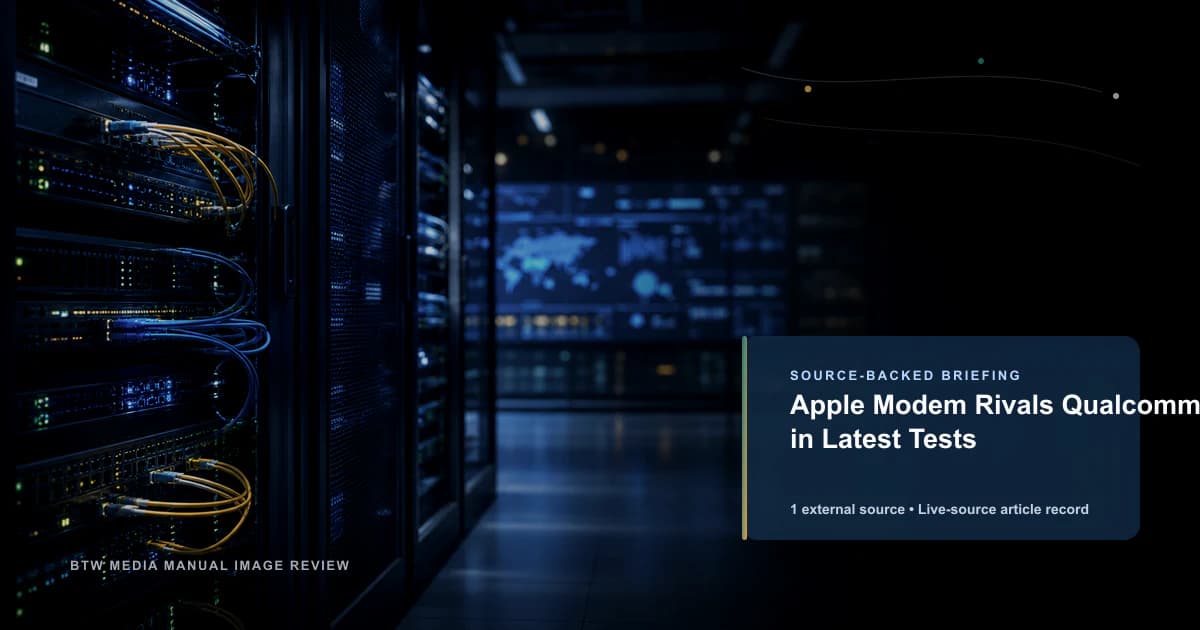 Apple Modem Rivals Qualcomm in Latest Tests source-backed briefing visual