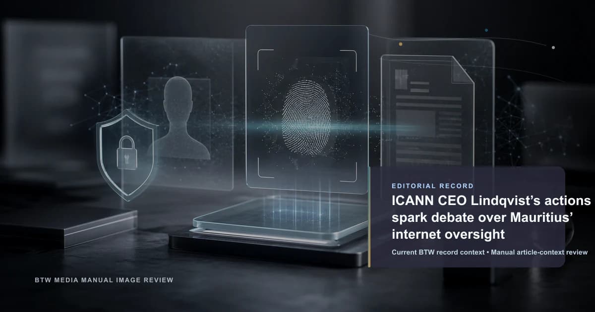 ICANN CEO Lindqvist’s actions spark debate over Mauritius’ internet oversight reviewed editorial briefing visual